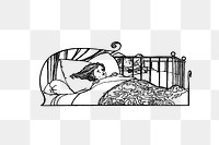 PNG Drawing of a sleeping kids, transparent background