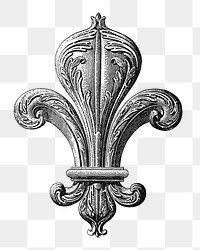 PNG Drawing of a Fleur de lys, transparent background