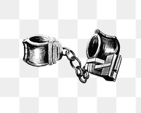 PNG Drawing of handcuffs, transparent background