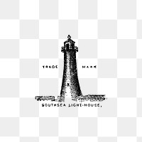 PNG Vintage light house illustration, transparent background