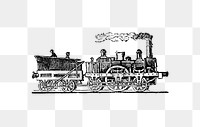 PNG Vintage steam train illustration, transparent background