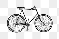 PNG Vintage Victorian style bicycle engraving, transparent background