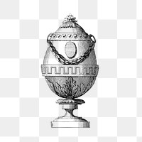 PNG Vintage Victorian style goblet engraving, transparent background