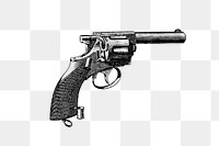 PNG Vintage Victorian style pistol engraving, transparent background