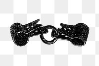 PNG Vintage European style handcuffs engraving, transparent background