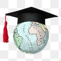 Png earth planet with graduation cap