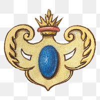 Victorian gold emblem png ornamental decorative