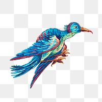 Vintage blue bird design element