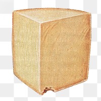 Vintage hand drawn cheddar cheese design element