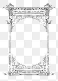 Art nouveau png frame, remixed from the artworks of Alphonse Maria Mucha