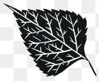 Vintage black leaf png art print illustration, remix from artworks by Samuel Jessurun de Mesquita