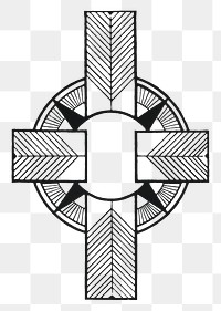 Vintage circle and cross png art print, remix from artworks by Samuel Jessurun de Mesquita