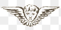 Vintage png Harpy engraving hand drawn illustration