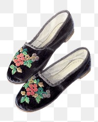 Baby shoes png vintage illustration, remixed from the artwork by Edith Towner.