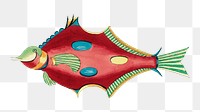 Vintage fish png sticker, aquatic animal colorful illustration, remix from the artwork of Louis Renard