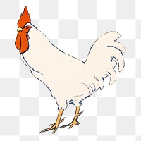 Chicken png sticker animal art print, remixed from artworks by Edward Penfield