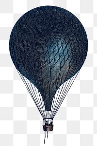 Air balloon png sticker, traditional air transportation, remix from the artwork of Imprimeur E. Pichot