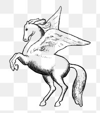 Vintage Pegasus png sticker, remixed from artworks from Leo Gestel