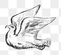 Pigeon png vintage drawing, remixed from artworks from Leo Gestel