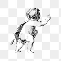 Hand drawn cherub illustration