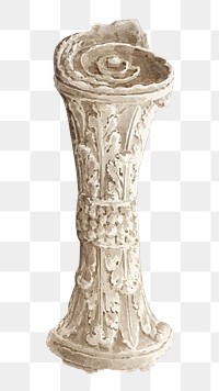 Hand drawn watercolor Roma pillar ruins design element