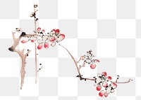 Flower png design element, remixed from artworks by Hu Zhengyan