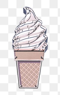 Png ice cream cone design element, remixed from artworks by John Margolies