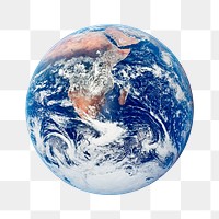 Earth png sticker, planet surface on transparent background