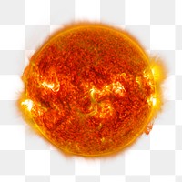 Sun png sticker,  planet surface, transparent background