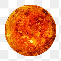 Venus png sticker, planet surface, transparent background