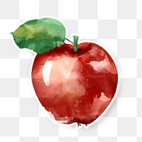 Red apple watercolor illustration design element 