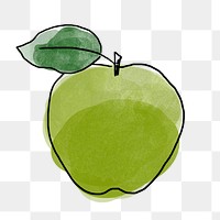 Green apple illustration halftone style