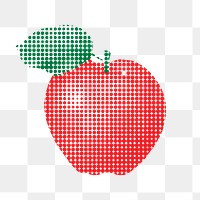 Red apple illustration halftone style