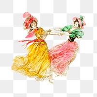 Happy women dancing in traditional gowns transparent png