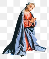 A woman kneeling and praying transparent png