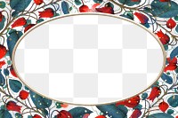 Vintage floral png frame, transparent background