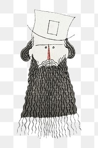 Png man with beard illustration, remixed from the artworks by Charles Martin