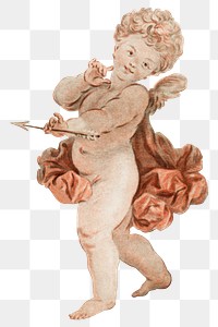 Vintage cute cupid painting png illustration, remix from artworks by Jean Fran&ccedil;ois Janinet