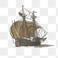 Antique ship transparent png