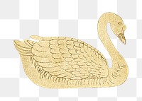Goose with gold effect design element 