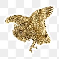 Vintage illustration of scops owl sticker design element