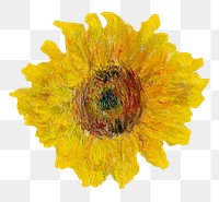 PNG sunflower remixed from the artworks of Claude Monet.