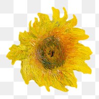 PNG sunflower remixed from the artworks of Claude Monet.