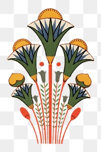 Ancient Egyptian floral ornament png sticker