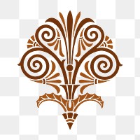 Antique brown Greek png decorative element illustration