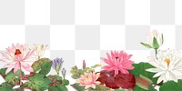 Lotus flower png border, transparent background