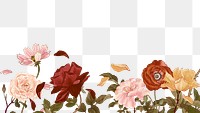 Vintage rose png border, vintage Japanese art, transparent background