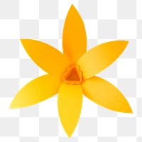 Yellow orchid 3D papercraft flower png