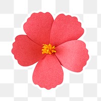 Hibiscus paper sticker flower png