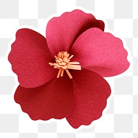 Hibiscus 3D papercraft sticker flower png